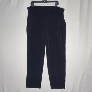 Chicos Travelers Essential Slim Pant 3R US 16/18 Black Stretch Knit 570165146